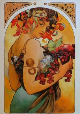 The copy of a picture of A.Mukhi "The woman with fruit". Simonova Olga