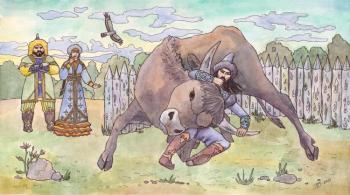 Fight from the Urals with a bull. Vitakova Tatiana