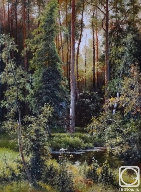 Borisova Irina. Landscape with a forest lake
