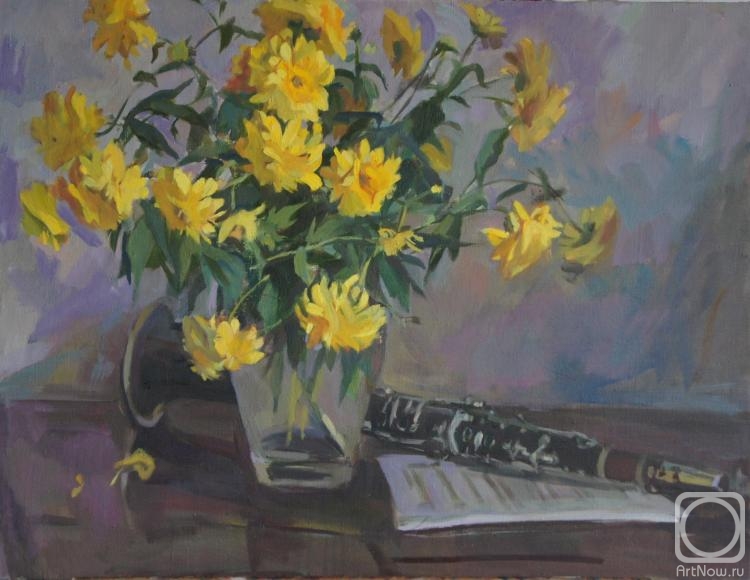 Okhrimenko Ekaterina. Still life with yellow flowers