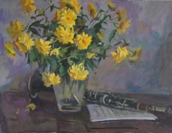 Still life with yellow flowers. Okhrimenko Ekaterina
