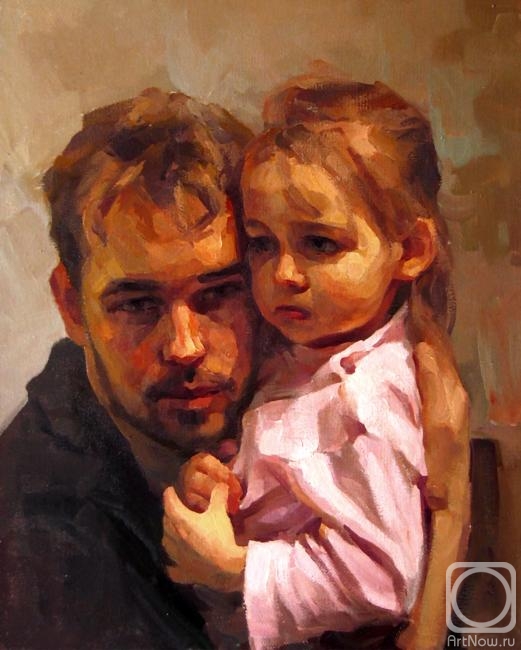 Pryadko Yuriy. Self-portrait with daughter
