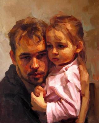 Self-portrait with daughter. Pryadko Yuriy