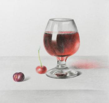 Glass and cherry. Khrapkova Svetlana