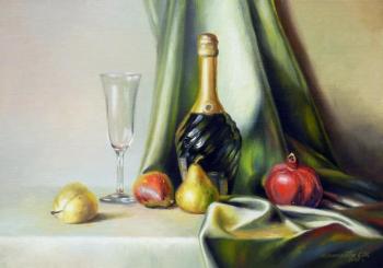 Still life with champagne and fruit. Khrapkova Svetlana