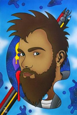Self-portrait with a beard (). Isaev Roman