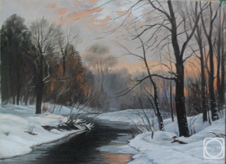 Chernyshev Andrei. A stream in a winter forest