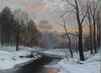 A stream in a winter forest. Chernyshev Andrei