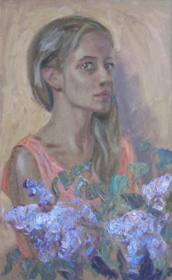 Girl and a lilac