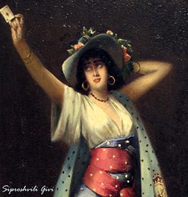 Gypsy. Fragment of a copy from the painting