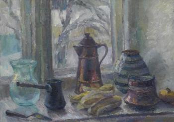 Still life with copper coffee pot. Kalmykova Yulia