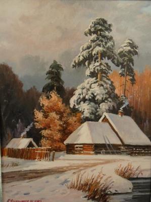 Winter countryside landscape. Chernyshev Andrei