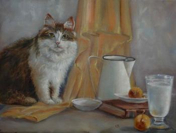 Breakfast with the cat. Razumova Svetlana