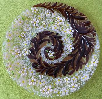 Big glass dish for the holiday table "Majesty" fusing (  ). Repina Elena