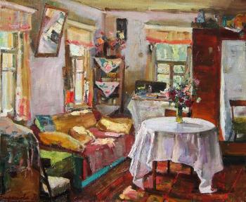 Rustic interior (Russian Theme Oil Painting). Biryukova Lyudmila
