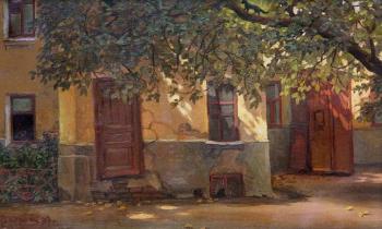 Courtyard with a cat
