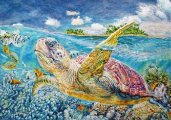 Sea turtle. Chernay Lilia