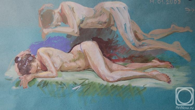 Dobrovolskaya Gayane. Naked girl on the bed