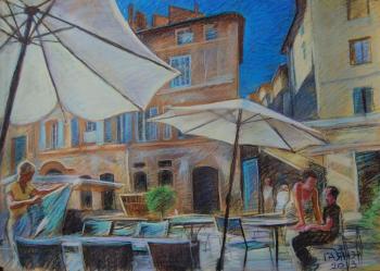 Painting Street Cafe. Dobrovolskaya Gayane
