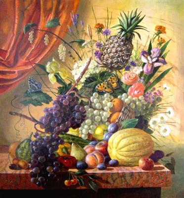 Still life with pineapple (Cherry Currant). Krasnova Nina