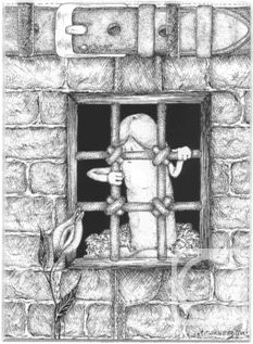 Simonova Lybov. I stand behind bars in a damp dungeon