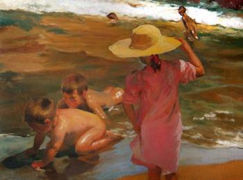 Ninos A La Orilla Del Mar