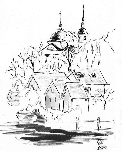 Malancheva Olga. Church on the hill