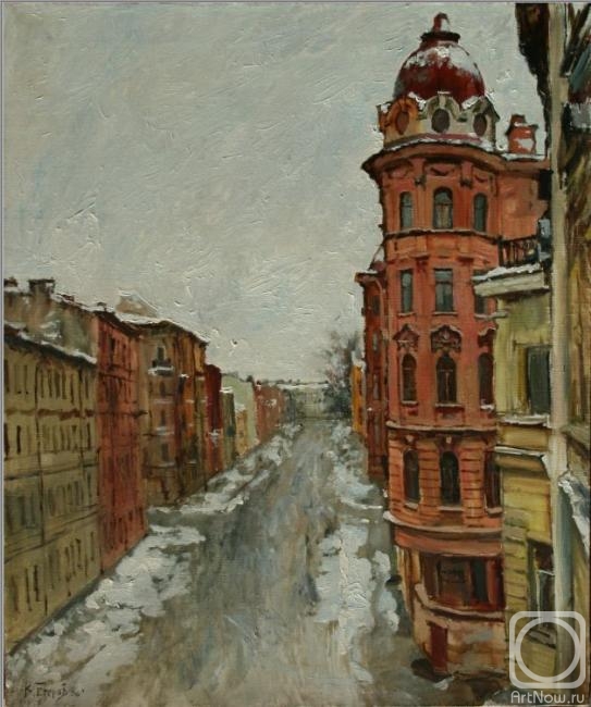 Egorov Viktor. First snow. On Radishcheva Street