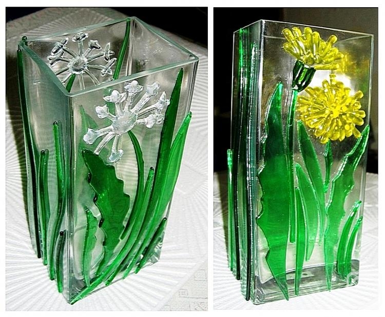 Repina Elena. Decor "Dandelions" glass fusing