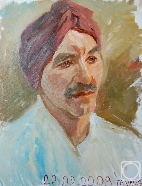 Dobrovolskaya Gayane. Portret of a Man in a Turban, from nature