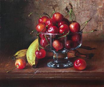 Still life with cherries. Annenkov Dmitri