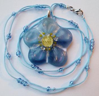 Pendant "forget-me-Moon" glass fusing (Forget-Me-Glass Spectrum). Repina Elena