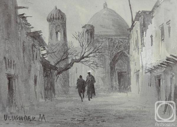 Mukhamedov Ulugbek. A street with a view of the Rukhabad mausoleum
