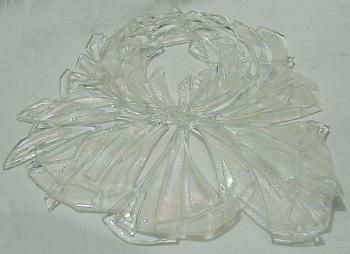 Decor for mirror "Crystal Peony", glass fusing (fragment on white background)
