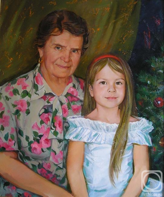 Tokar Irina. The grandmother with the granddaughter