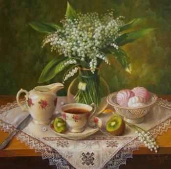 Still life with lilies of the valley