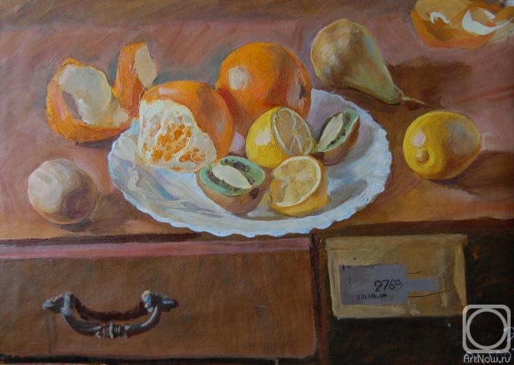 Dobrovolskaya Gayane. Stil-Life With Oranges, Lemons, Pear & Kiwi Fruits