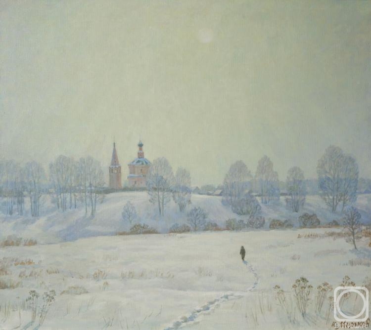 Melikov Yury. Landscape with temple (Winter Sun)