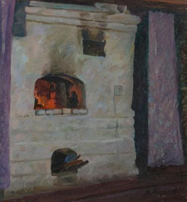 In the hut. Fired oven. Melikov Yury