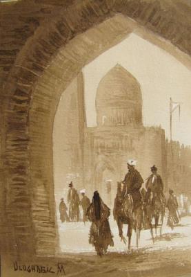 Everyday life of the old city (A Water-Colour). Mukhamedov Ulugbek