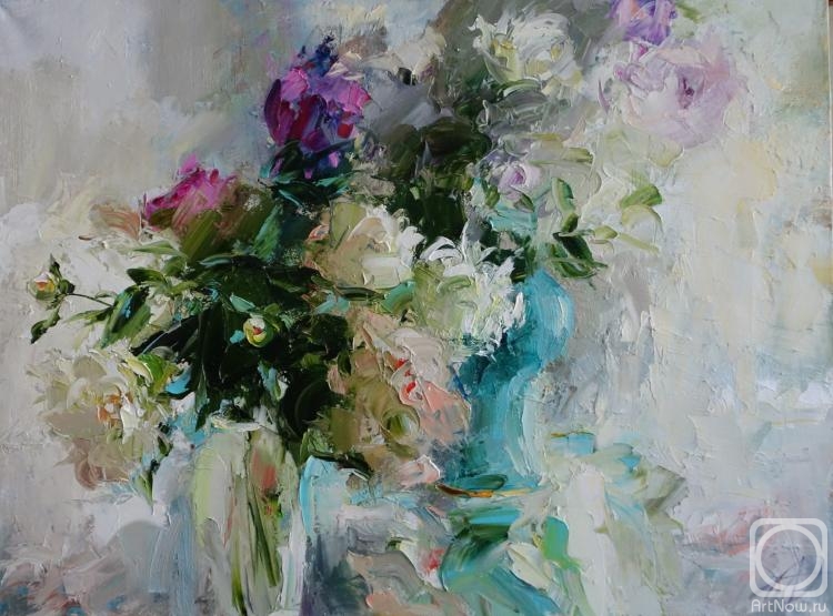 Anisimova Galina. Variation on the theme "Peonies" or "Longing for Summer"