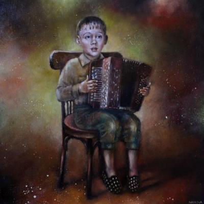 The boy with accordion. Ivanova Olga