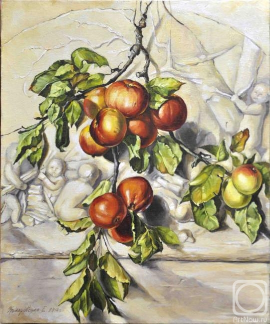 Komarovskaya Yelena. still life with apples