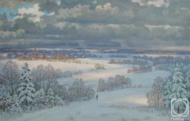 Melikov Yury. Winter Landscape with a Hunter