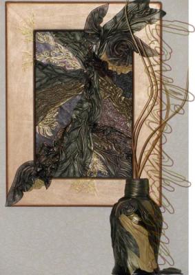 Composition of panels and vases "Elegy". Lovlinskaj Oksana