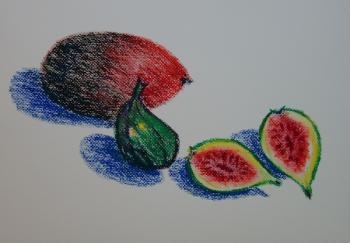 627 Study with mango and figs. Lukaneva Larissa