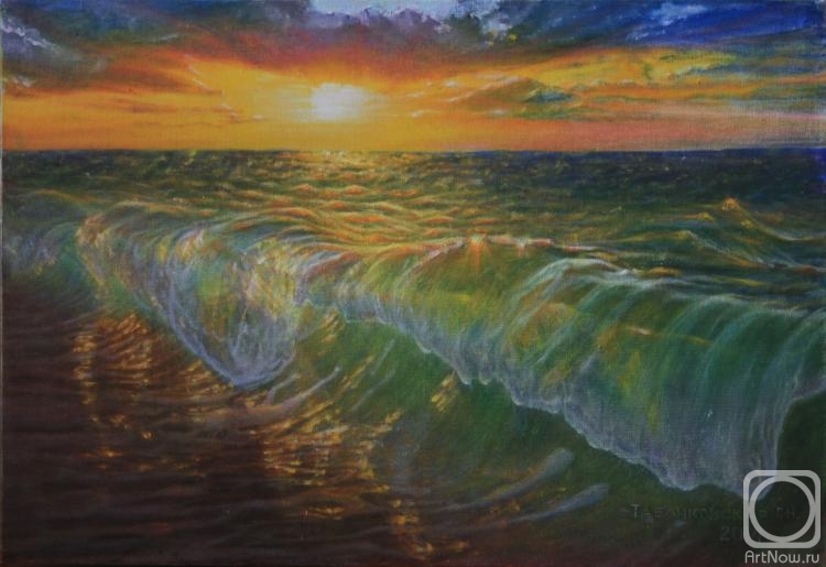 Kudryashov Galina. Wave at sunset