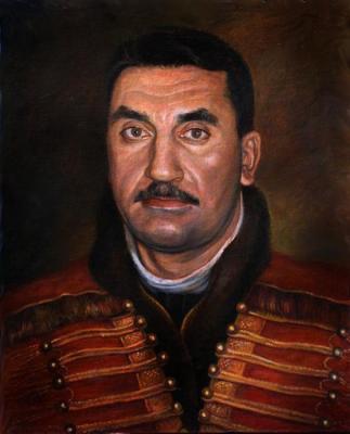 Portrait of a man in a hussar costume. Shumakova Elena