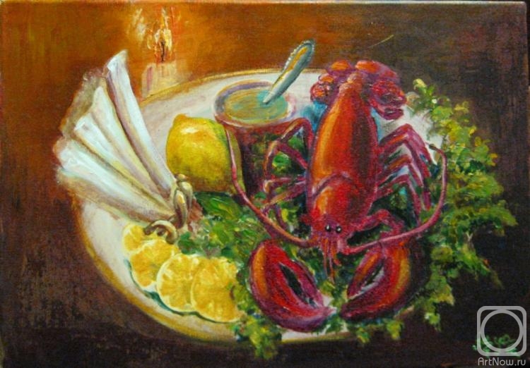 Bystrova Anastasia. Late dinner with lobster