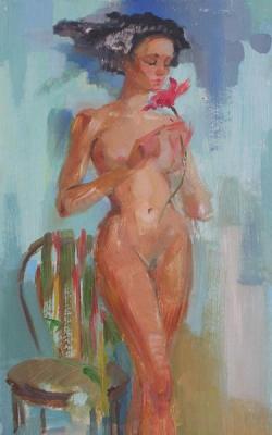 Nude with a flower